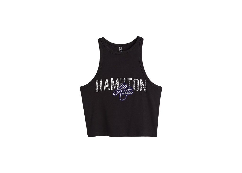 Black tank top with 'Hampton Hotties' Logo HBCU PRIDE